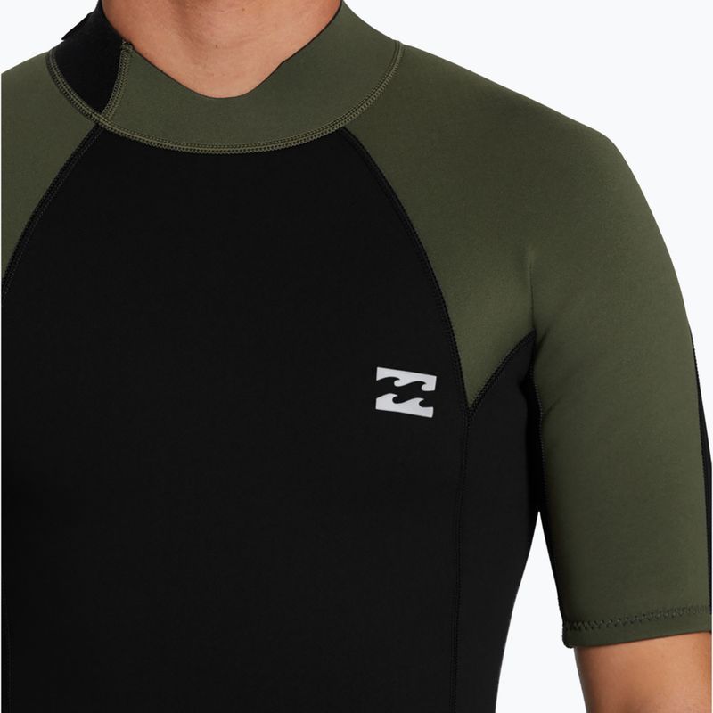 Billabong Uomo 2mm Foil Back Zip Spring moss Swim Foam 5