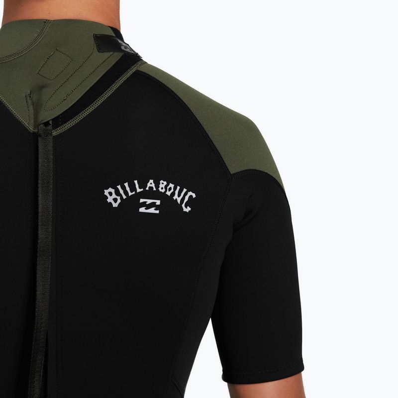 Billabong Uomo 2mm Foil Back Zip Spring moss Swim Foam 6