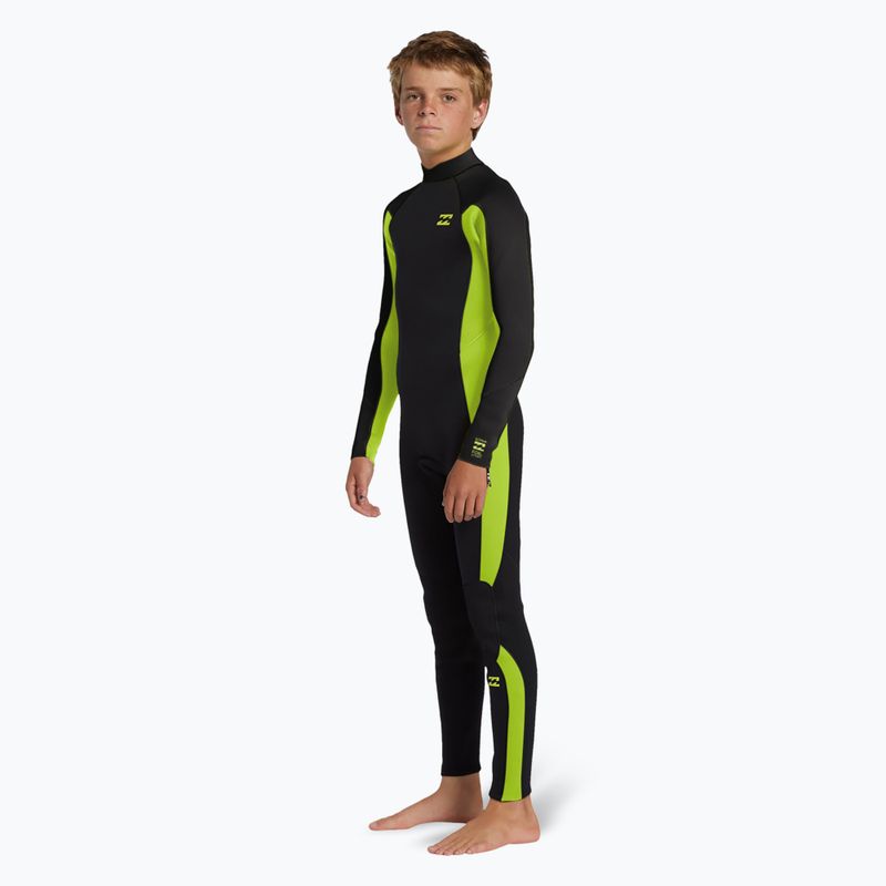 Schiuma da nuoto Billabong 3/2 mm Foil BZ FL fluro lime per bambini 2