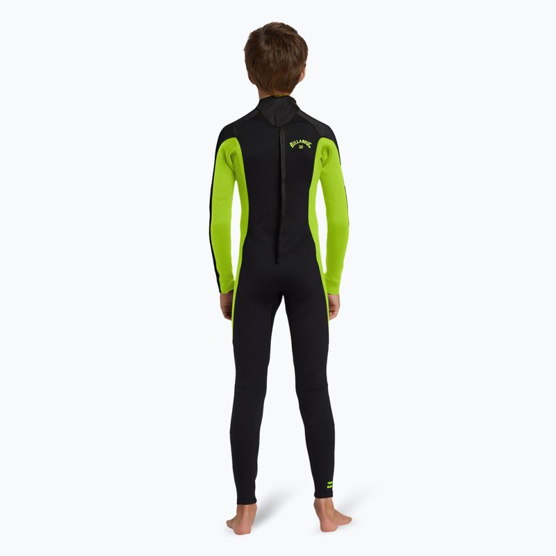 Schiuma da nuoto Billabong 3/2 mm Foil BZ FL fluro lime per bambini 3