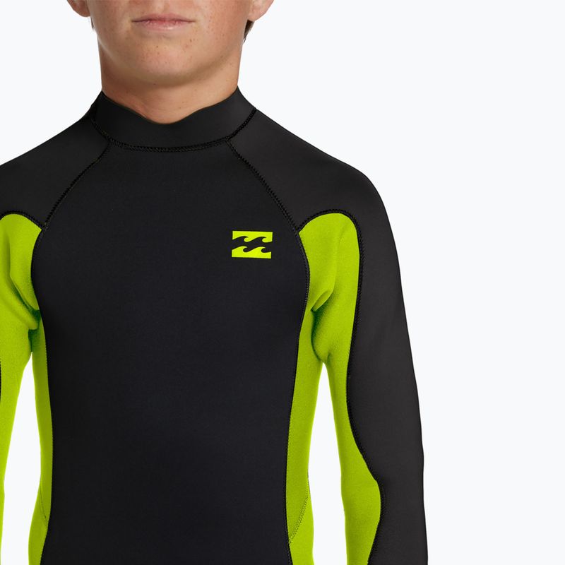 Schiuma da nuoto Billabong 3/2 mm Foil BZ FL fluro lime per bambini 4