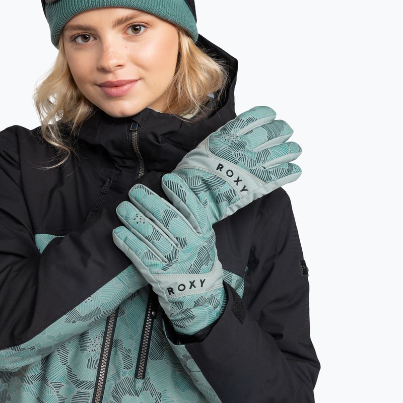 Guanti da snowboard da donna ROXY Roxy Jetty quaderno di schizzi a forma di ninfea 9