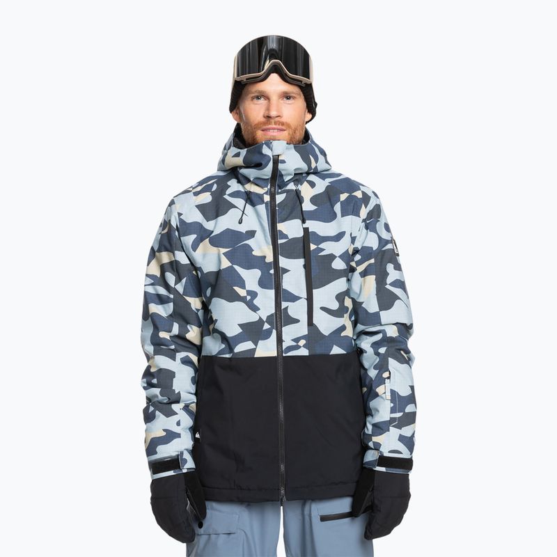 Giacca da snowboard Quiksilver Mission Printed Block camo ice flow da uomo