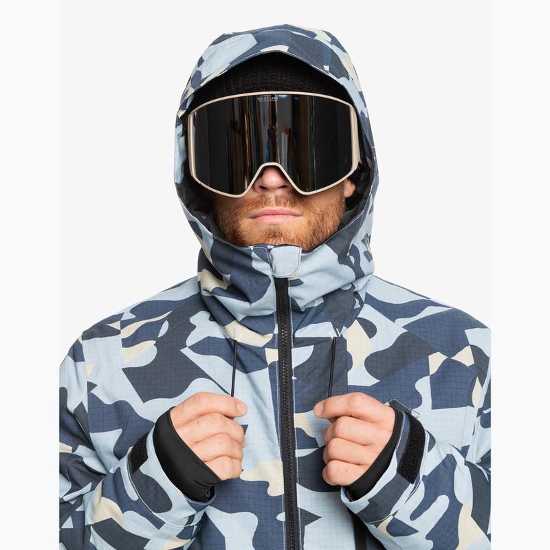 Giacca da snowboard Quiksilver Mission Printed Block camo ice flow da uomo 4