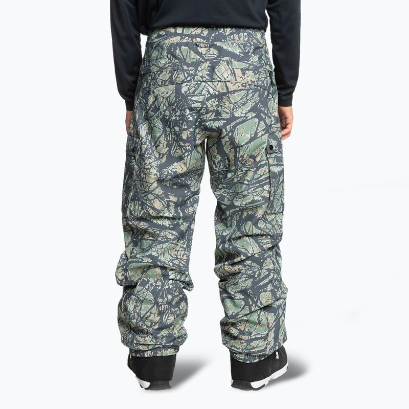Pantaloni da snowboard Quiksilver Snow Down Cargo da uomo in legno astratto con spray marino 3