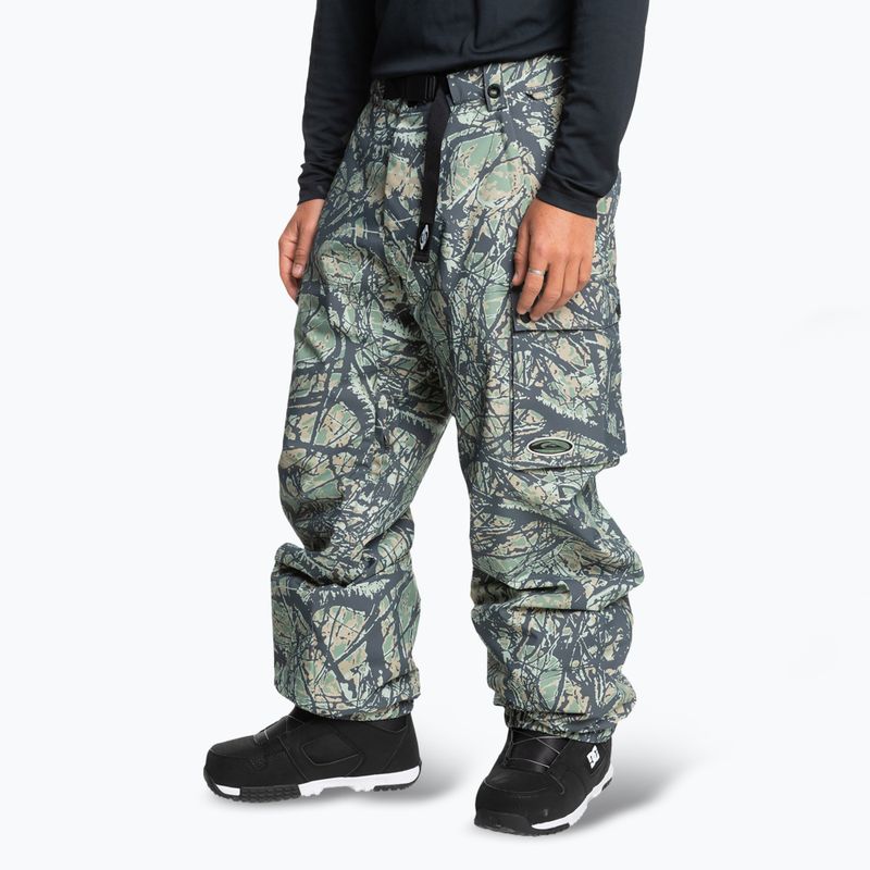 Pantaloni da snowboard Quiksilver Snow Down Cargo da uomo in legno astratto con spray marino 4