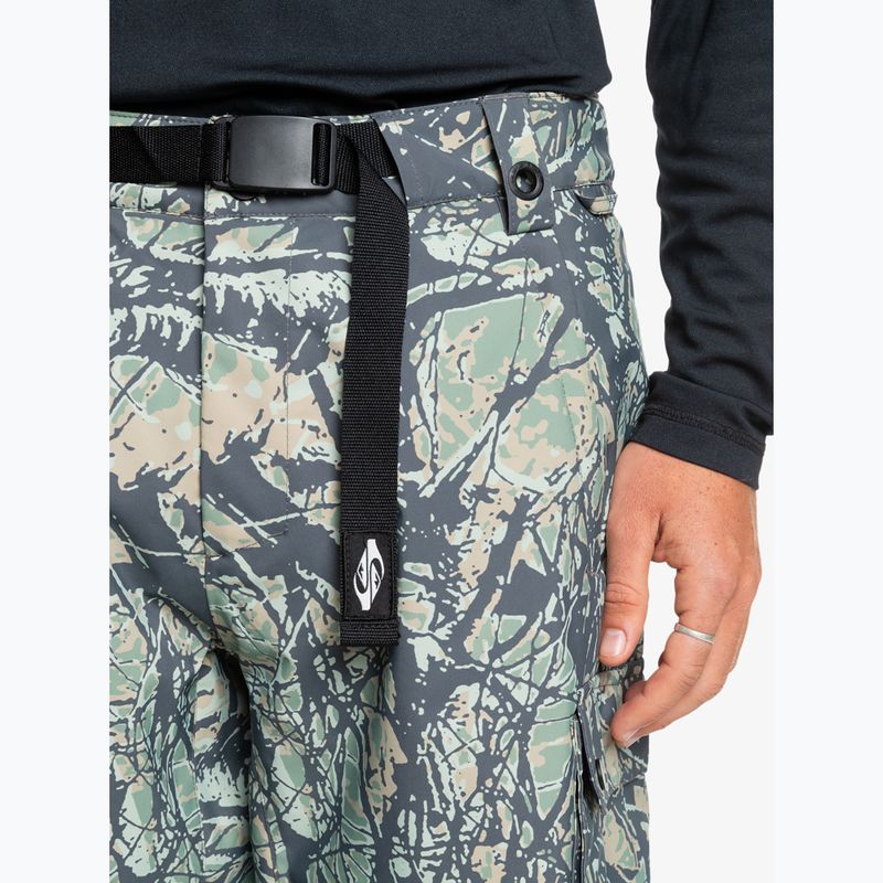 Pantaloni da snowboard Quiksilver Snow Down Cargo da uomo in legno astratto con spray marino 5
