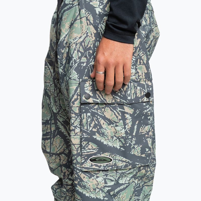 Pantaloni da snowboard Quiksilver Snow Down Cargo da uomo in legno astratto con spray marino 6