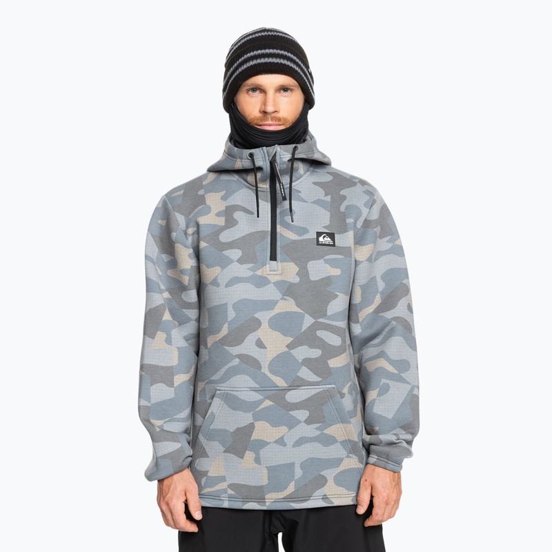 Felpa da snowboard Quiksilver Shredder Hoodie puzzle camo ice flow da uomo