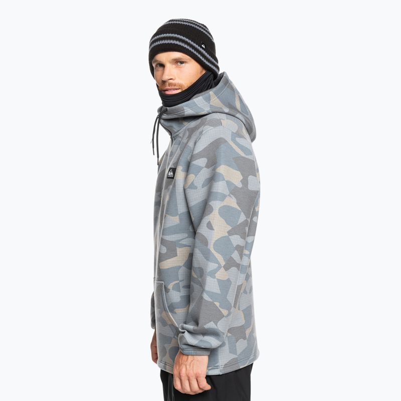 Felpa da snowboard Quiksilver Shredder Hoodie puzzle camo ice flow da uomo 4