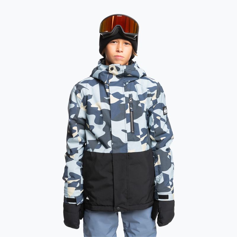 Giacca da snowboard Quiksilver Mission Printed Block camo ice flow da bambino