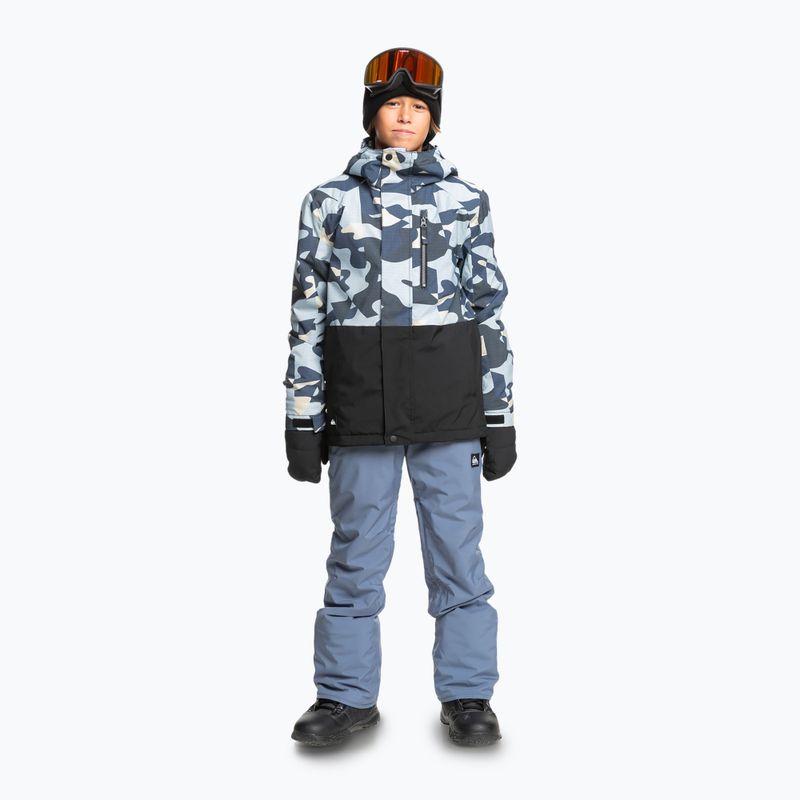 Giacca da snowboard Quiksilver Mission Printed Block camo ice flow da bambino 2