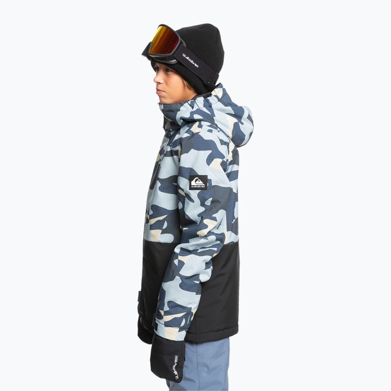 Giacca da snowboard Quiksilver Mission Printed Block camo ice flow da bambino 4