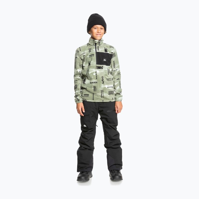 Quiksilver felpa con cappuccio da snowboard per bambini Aker Half Zip Fleece shadow checks desert sage 2