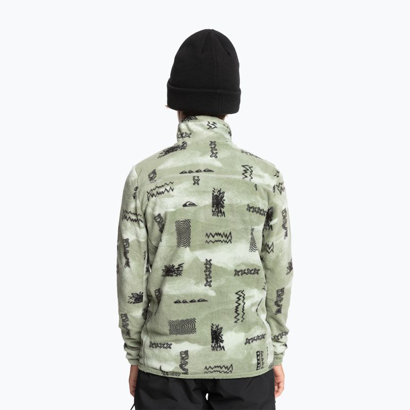 Quiksilver felpa con cappuccio da snowboard per bambini Aker Half Zip Fleece shadow checks desert sage 3