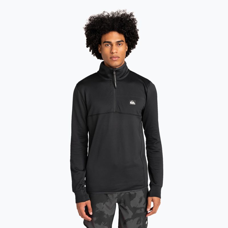 Felpa da snowboard Quiksilver Steep Point Half Zip Fleece da uomo nero vero