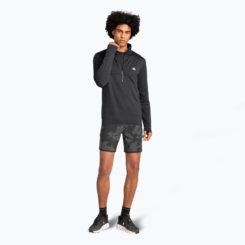 Felpa da snowboard Quiksilver Steep Point Half Zip Fleece da uomo nero vero 2