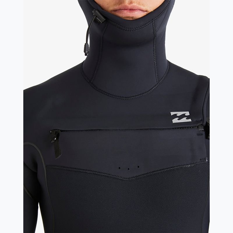 Billabong Uomo 5/4mm Furnace Natural Chest Zip Hooded Swim Foam Nero 7