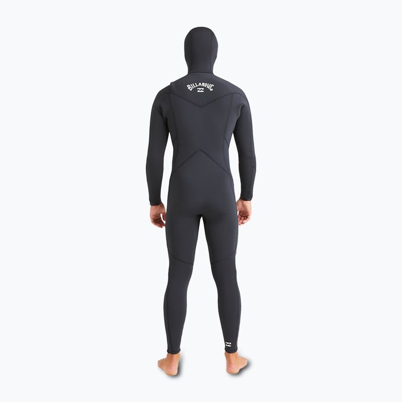Billabong Uomo 5/4mm Absolute Natural Chest Zip Hooded Swim Foam Nero 4