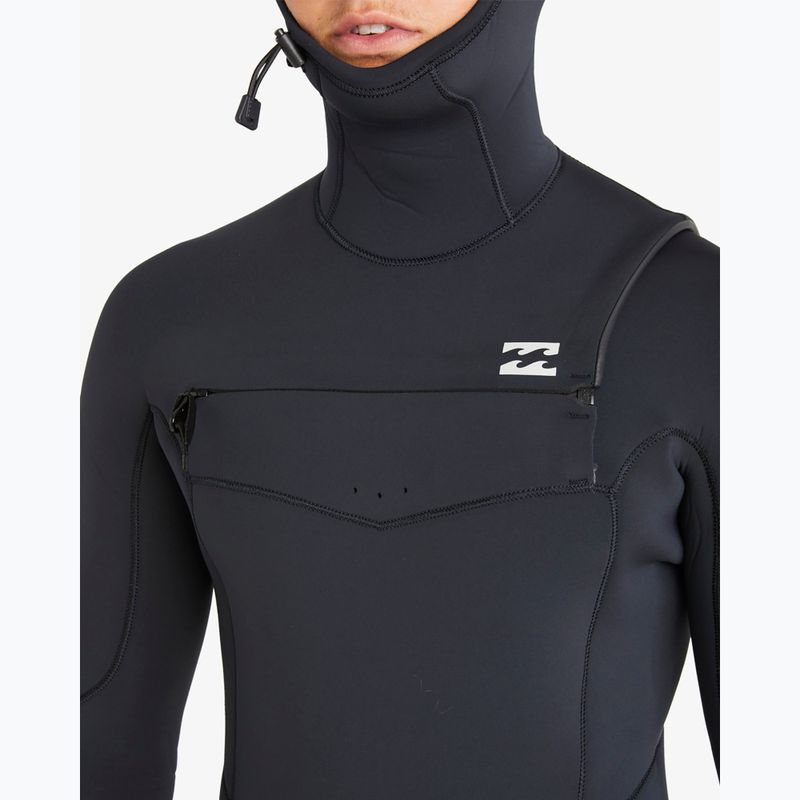 Billabong Uomo 5/4mm Absolute Natural Chest Zip Hooded Swim Foam Nero 8
