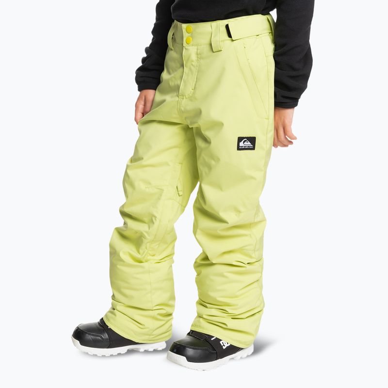 Pantaloni da snowboard Quiksilver Estate verde sedano da bambino 4