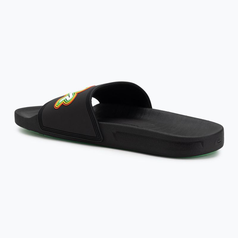 Quiksilver uomo Rivi Wordmark Slide II infradito rasta nero 3