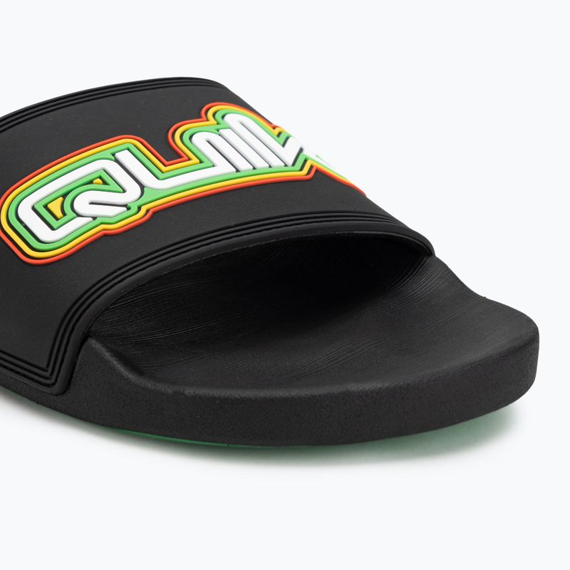 Quiksilver uomo Rivi Wordmark Slide II infradito rasta nero 7