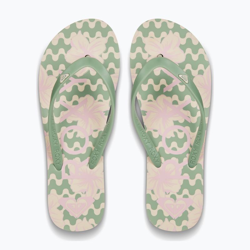 ROXY Tahiti VII infradito da donna verde/rosa 2