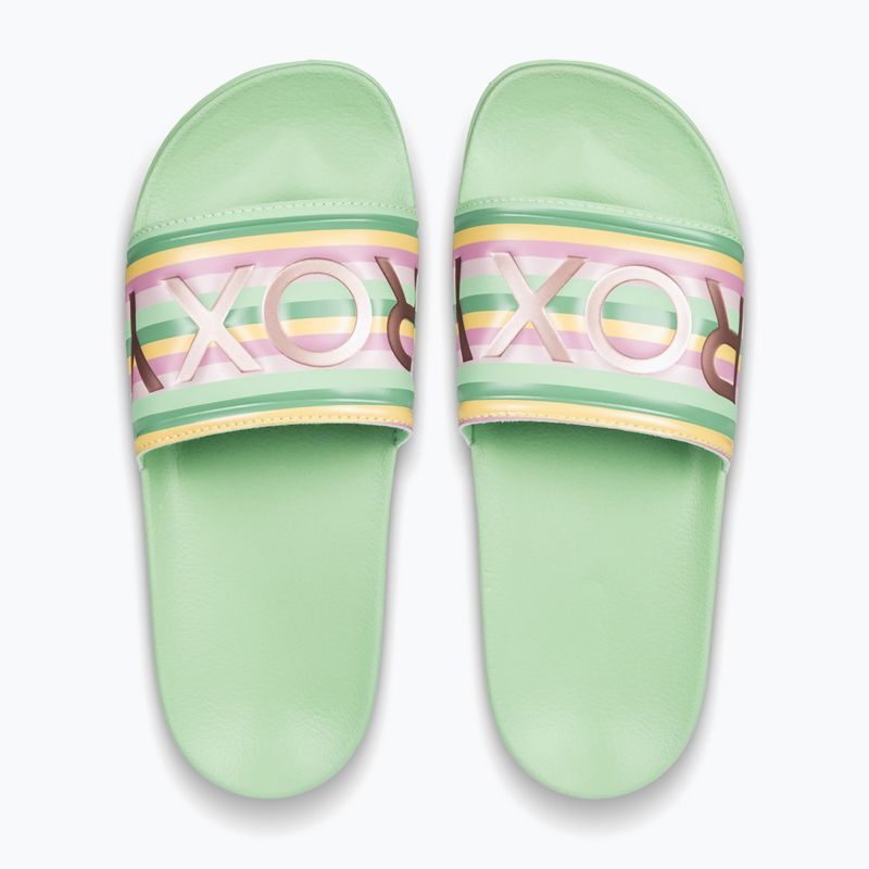 Infradito da donna ROXY Slippy II a righe verdi 2