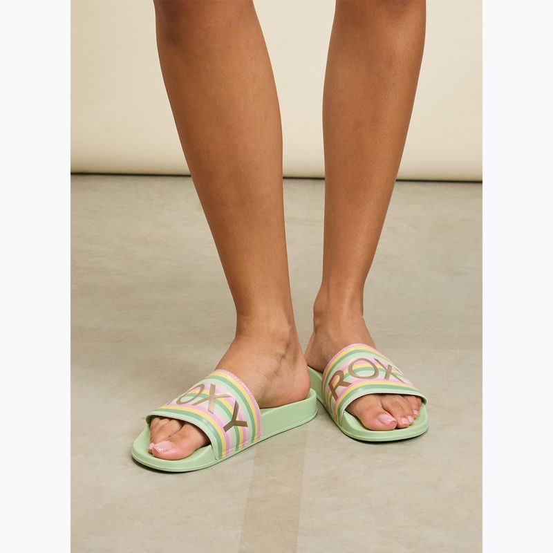 Infradito da donna ROXY Slippy II a righe verdi 7