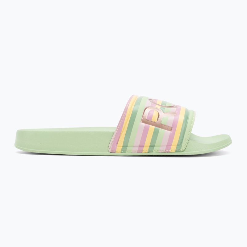 Infradito da donna ROXY Slippy II a righe verdi 2