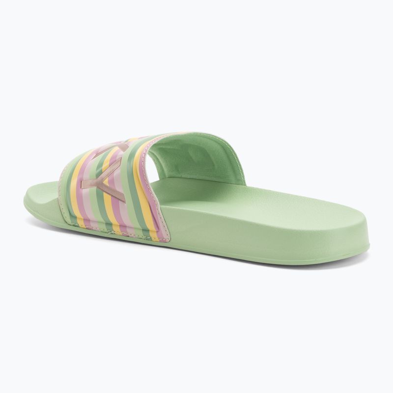 Infradito da donna ROXY Slippy II a righe verdi 3