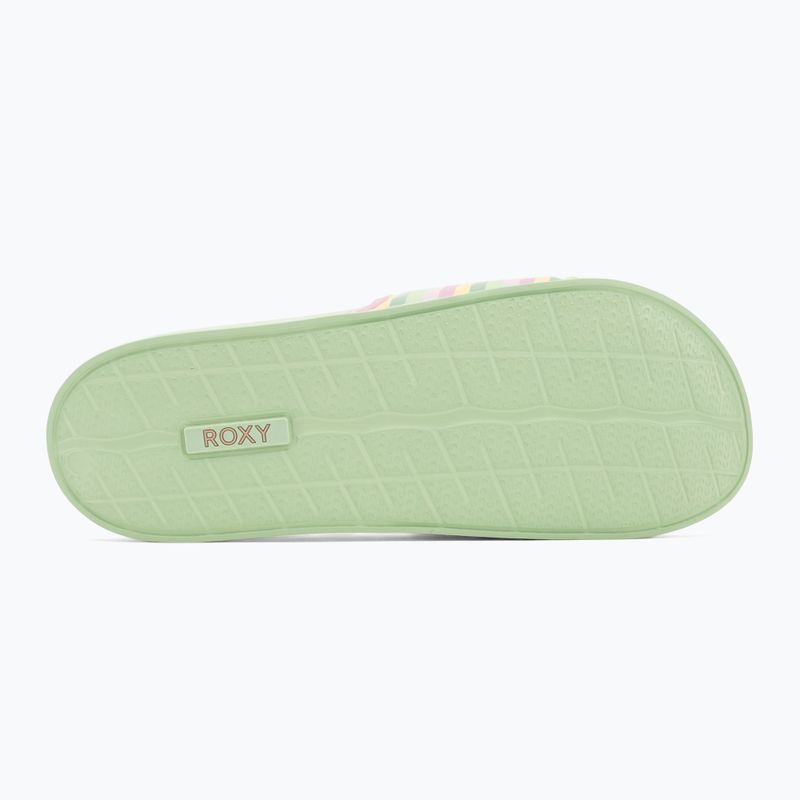 Infradito da donna ROXY Slippy II a righe verdi 4