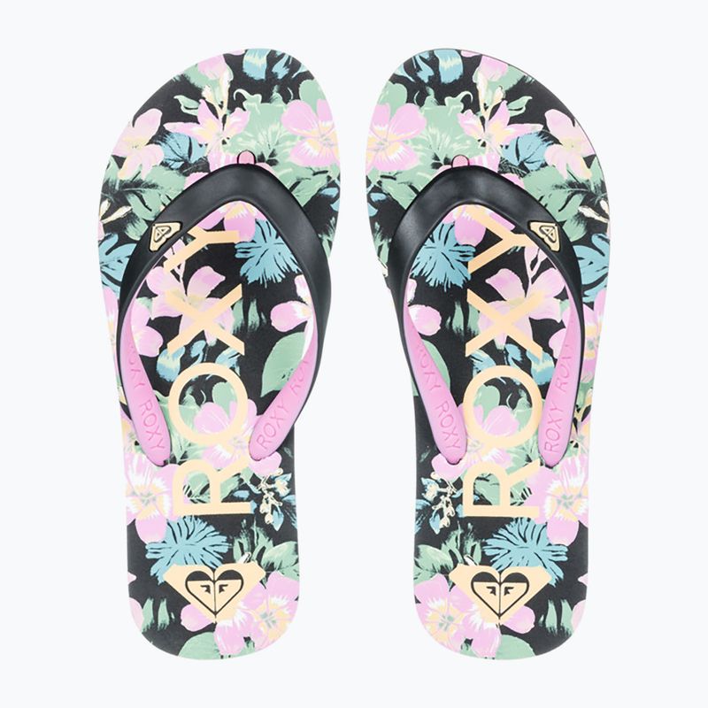 ROXY Tahiti VII infradito per bambini nero/rosa stencil 2