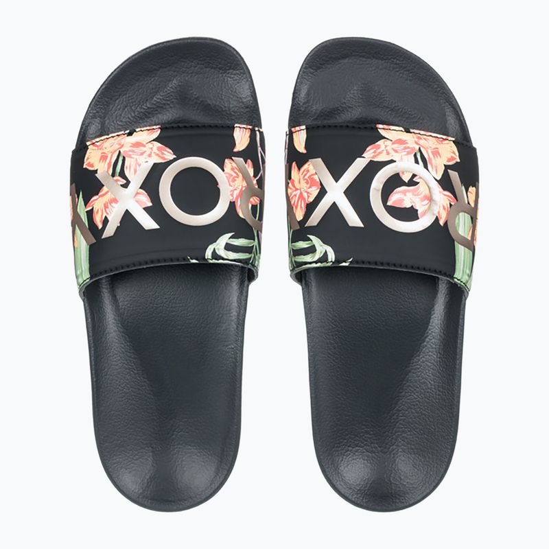 Infradito ROXY Slippy II da donna, stampa nero/verde 2