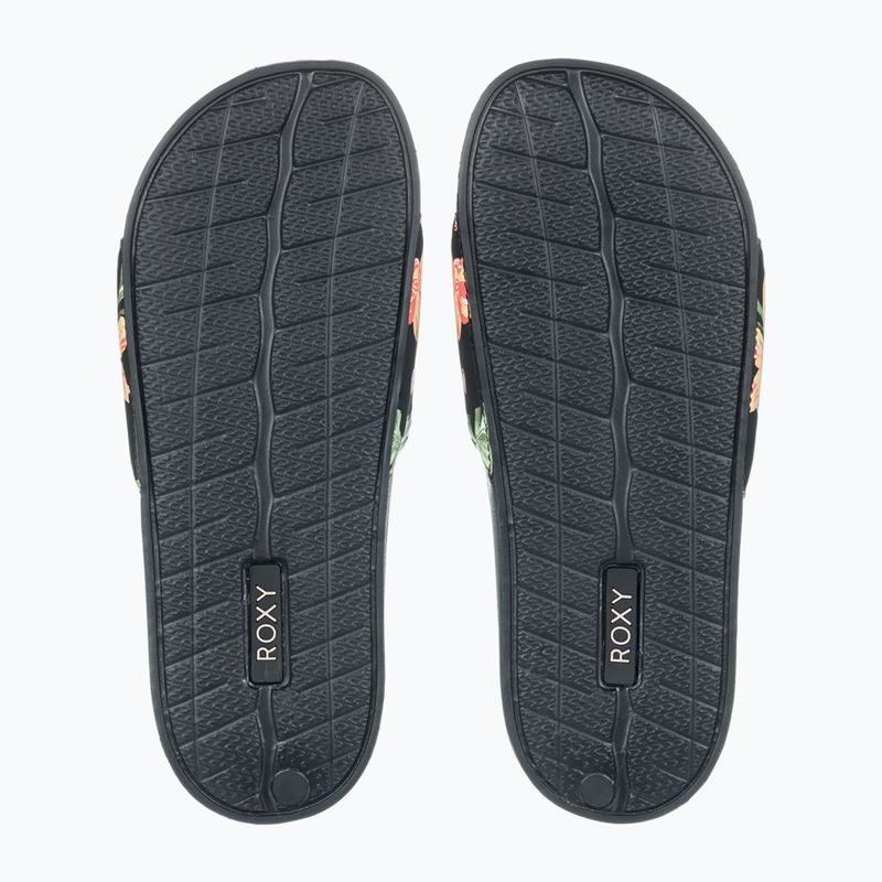 Infradito ROXY Slippy II da donna, stampa nero/verde 3