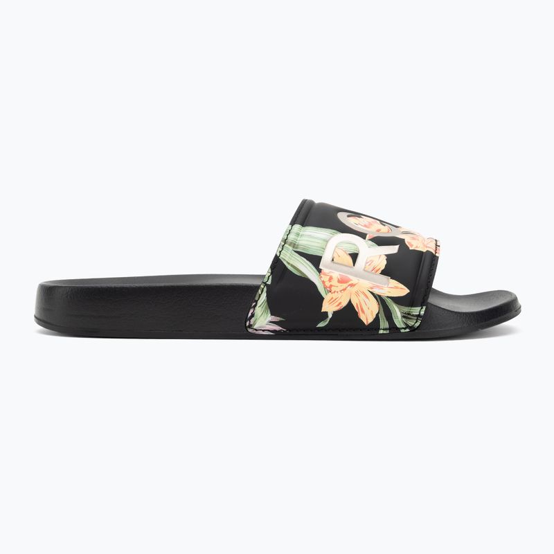 Infradito ROXY Slippy II da donna, stampa nero/verde 2