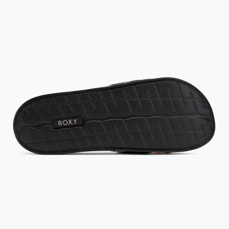 Infradito ROXY Slippy II da donna, stampa nero/verde 4