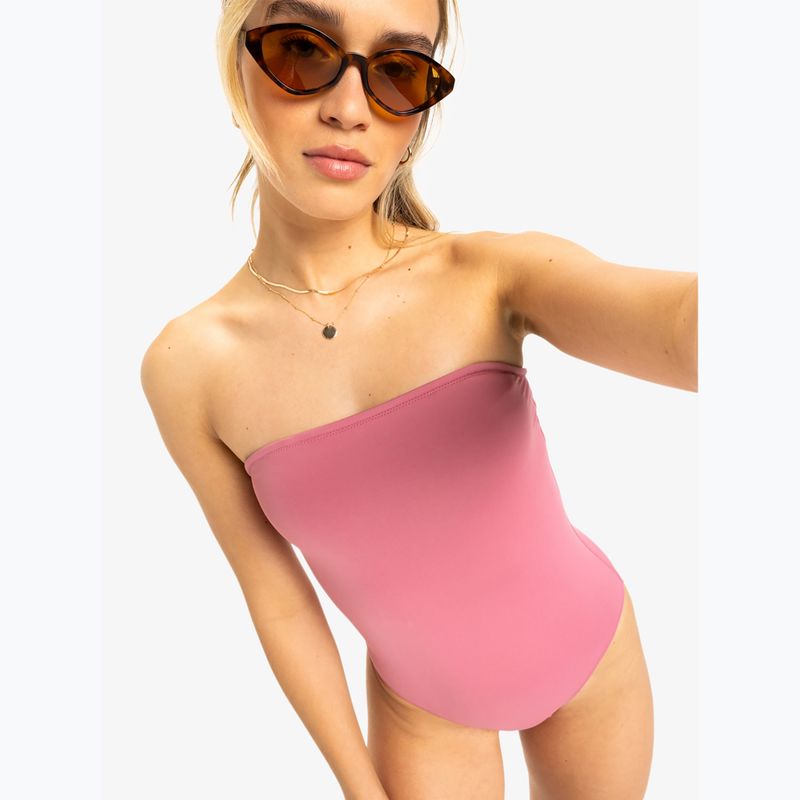 Costume intero da donna ROXY Solid Beach Classics Bandeau heather rose 5