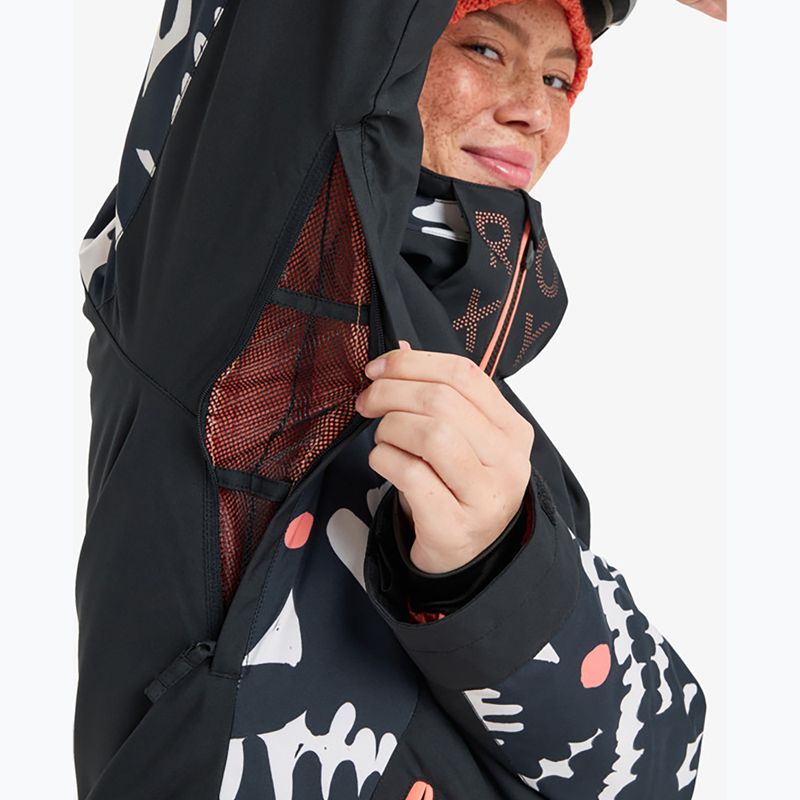 Giacca da snowboard donna ROXY Free Jet true black/big flower 8