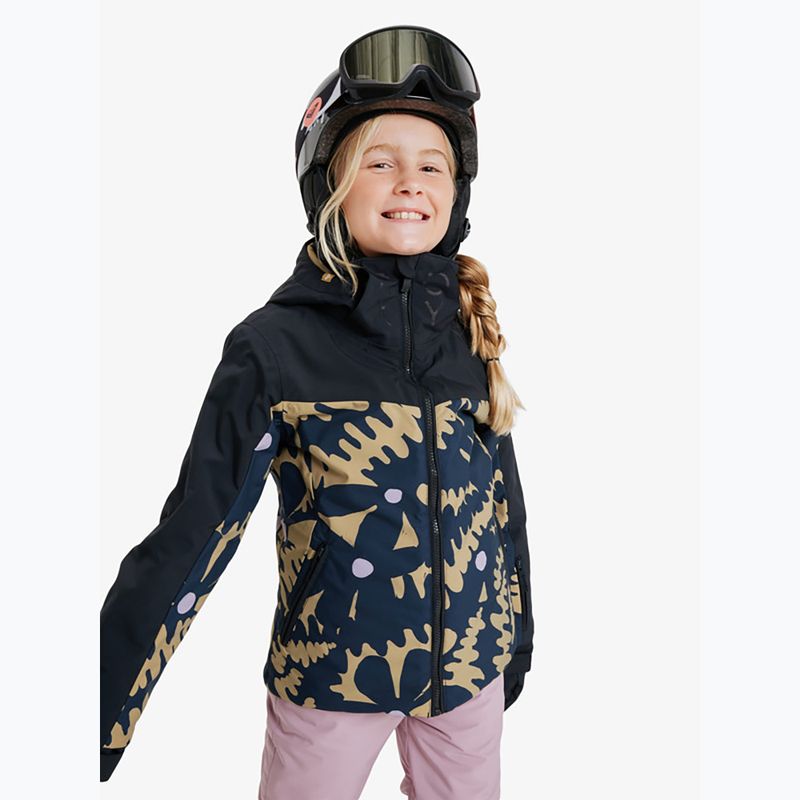 Giacca da snowboard per bambini ROXY Free Jet Block fennel seed big/flower rg 4