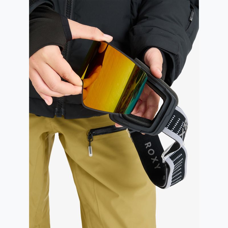 Maschera da snowboard da donna ROXY Storm MG black/clux ml infrared 7