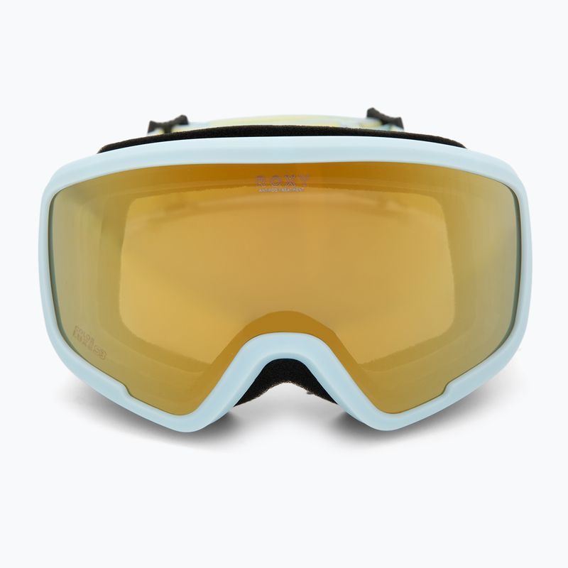 Maschera da snowboard per bambini ROXY Missy big flowers/clux ml light blue 2