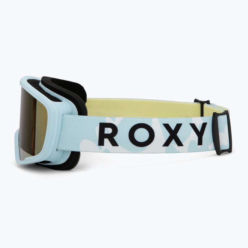 Maschera da snowboard per bambini ROXY Missy big flowers/clux ml light blue 4