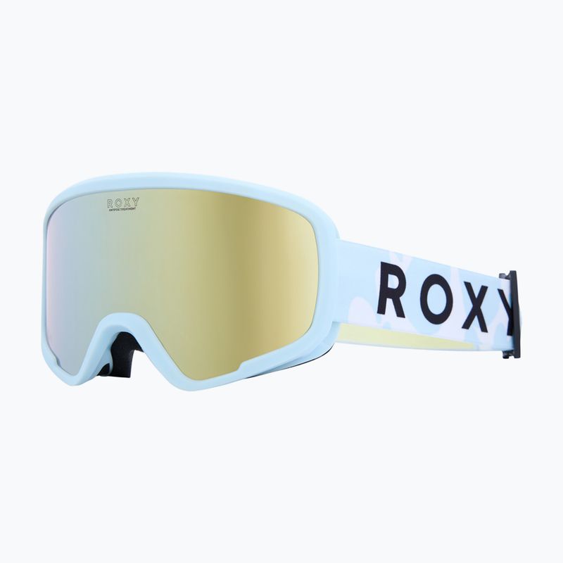 Maschera da snowboard per bambini ROXY Missy big flowers/clux ml light blue 5