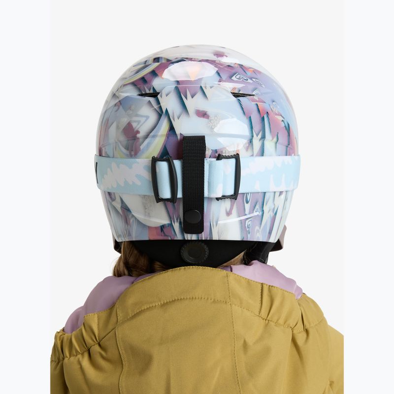 Maschera da snowboard per bambini ROXY Missy big flowers/clux ml light blue 8