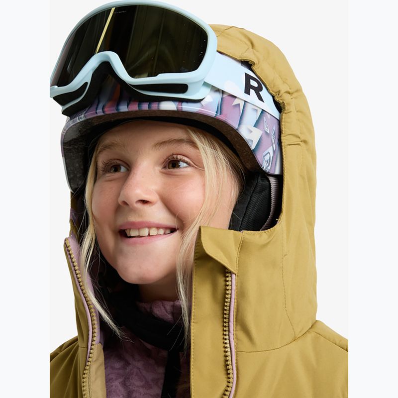 Maschera da snowboard per bambini ROXY Missy big flowers/clux ml light blue 10