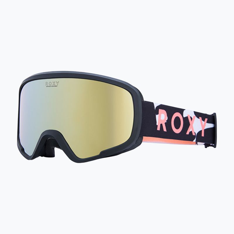 Maschera da snowboard per bambini ROXY Missy big flowers/clux ml orange 5
