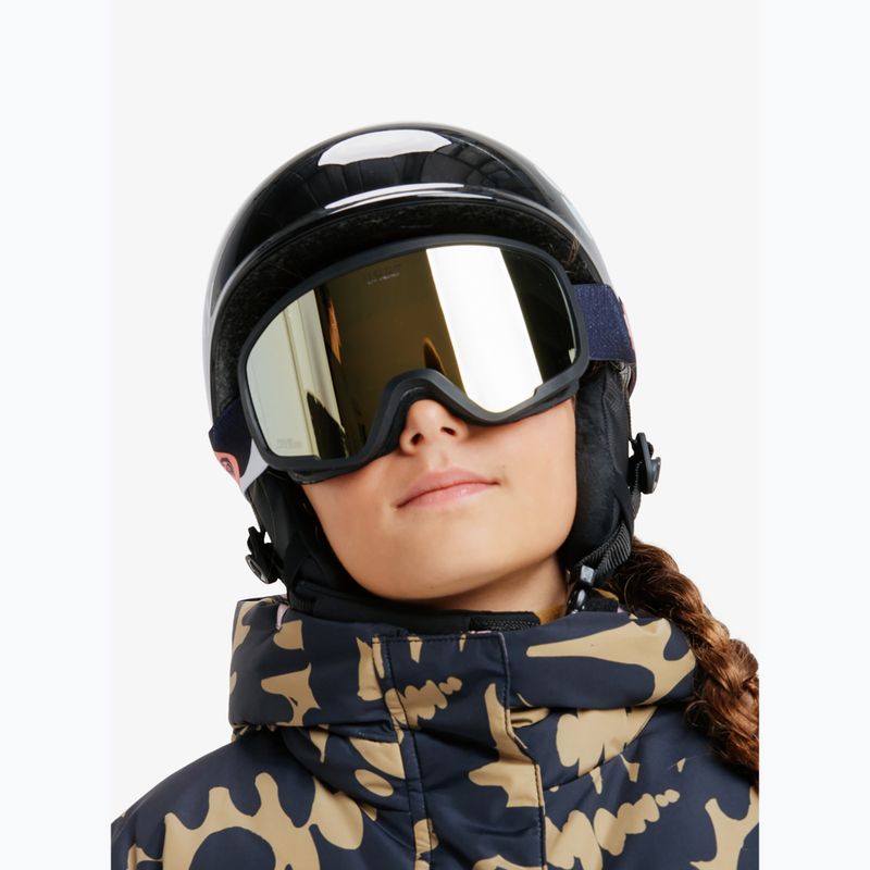 Maschera da snowboard per bambini ROXY Missy big flowers/clux ml orange 9
