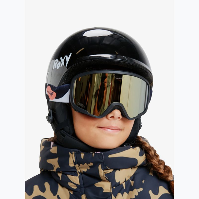 Maschera da snowboard per bambini ROXY Missy big flowers/clux ml orange 11